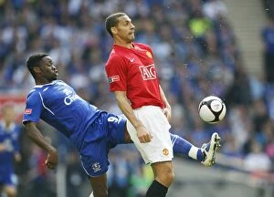 Images Dated 19th April 2009: Everton vs Manchester United: FA Cup Semi-Final Showdown - Ferdinand vs Saha Battle at Wembley