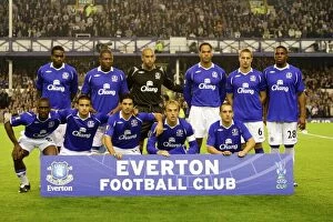 Images Dated 18th September 2008: Everton vs Standard Liege: 2008 UEFA Cup First Leg at Goodison Park - Everton's Line-Up