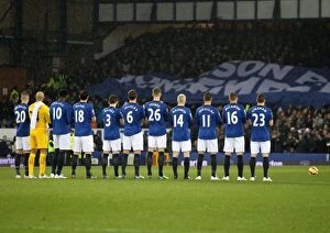 Images Dated 26th December 2014: Everton vs. Stoke: A Minutes Applause in Memory of Departed Evertonians (BPL)