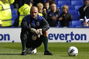 Framed Print : Everton vs Wigan Athletic: Jan Mucha Guards Goodison Park in Premier League Action (September 17, 2011) Framed Print : Everton vs Wigan Athletic: Jan Mucha Guards Goodison Park in Premier League Action (September 17, 2011)