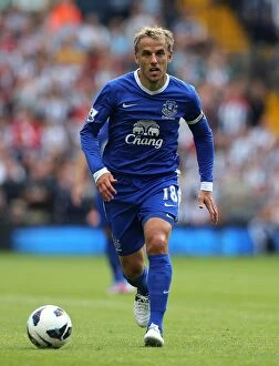 Images Dated 1st September 2012: Everton's 2-0 Triumph over West Bromwich Albion: Phil Neville's Leading Performance