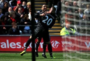 Images Dated 11th April 2015: Everton's Aaron Lennon and Ross Barkley: A Dazzling Duo Celebrates First Goal Against Swansea City
