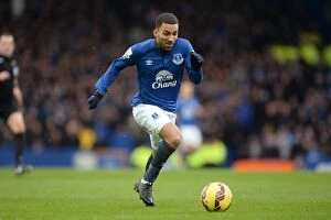 Images Dated 22nd February 2015: Everton's Aaron Lennon Shines: Everton vs Leicester City, Premier League 2015 - Action Image