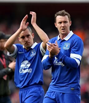 Images Dated 8th March 2014: Everton's Aiden McGeady Shows Appreciation to Fans After FA Cup Defeat to Arsenal (8-3-2014)