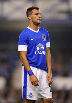Everton's Apostolos Vellios in Action against AEK Athens in Pre-Season Friendly at Goodison Park