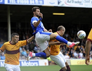 Season 2012-13 Prints: Everton's Apostolos Vellios Fights for the Ball in Pre-Season Clash against Motherwell at Fir Park Stadium