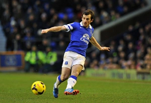 Everton 2 V Aston Villa 1 : Goodison Park : 01-02-2014 Prints: Everton's Baines Secures Victory: Everton 2-1 Aston Villa (01-02-2014)