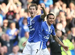 Everton's Bilyaletdinov and Cahill: United in Celebration after Scoring the Equalizer against Wolverhampton