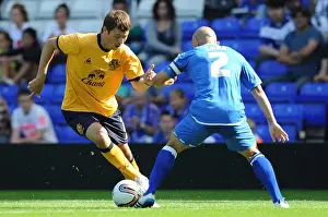 30 July 2011 Birmingham City V Everton Prints: Everton's Bilyaletdinov Outmaneuvers Birmingham's Carr in Pre-Season Clash (July 2011)