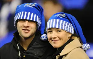21 December 2011, Everton V Swansea City Prints: Everton's Blue Christmas: A Sea of Hats at Goodison Park during Everton vs Swansea City (Barclays Premier League)
