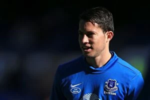Images Dated 29th September 2012: Everton's Bryan Oviedo Celebrates in Goodison Park: Everton 3-1 Southampton (Premier League 2012)