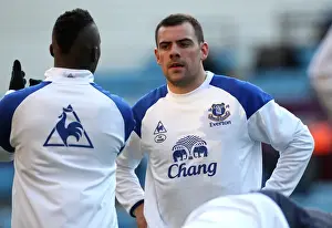 14 January 2012, Aston Villa V Everton Prints: Everton's Darron Gibson Gears Up for Kick-off Against Aston Villa (Barclays Premier League)