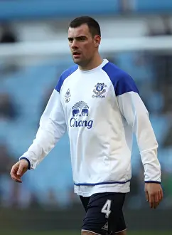 14 January 2012, Aston Villa V Everton Prints: Everton's Darron Gibson Goes Head-to-Head in Barclays Premier League Showdown at Villa Park (14 January 2012)