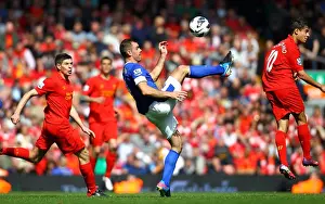 Liverpool 0 V Everton 0 : Anfield : 05-05-2013 Prints: Everton's Darron Gibson Soars Above Liverpool: 0-0 Stalemate at Anfield (May 5, 2013)