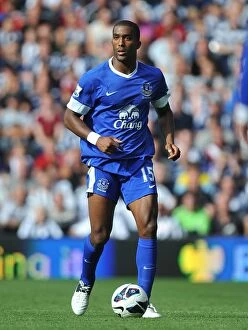 Images Dated 1st September 2012: Everton's Defensive Masterclass: Sylvain Distin Leads 2-0 Victory Over West Bromwich Albion