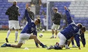 Framed Print : Everton's Denis Stracqualursi Gears Up for Kick-off Against Wigan Athletic at Goodison Park, Barclays Premier League (September 17, 2011)