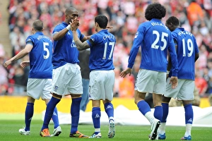FA Cup - Semi Final - Liverpool V Everton - 14 April 2012 Prints: Everton's Distin and Cahill: United in Determination Ahead of FA Cup Semi-Final Clash with Liverpool (April 14)