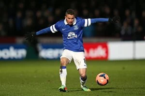 FA Cup : Round 4 : Stevenage 0 v Everton 4 : The Lamex Stadium : 25-01-2014 Collection: Everton's Dominance: Bryan Oviedo Stars in FA Cup Fourth Round Thrashing of Stevenage (4-0)