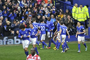 Everton 2 V Queens Park Rangers 0 : Goodison Park : 13-04-2013 Prints: Everton's Double Advantage: Celebrating Goal Number Two Against Queens Park Rangers (13-04-2013)