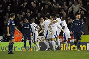 Images Dated 16th February 2013: Everton's Double Celebration: FA Cup Fifth Round Drama at Oldham Athletic