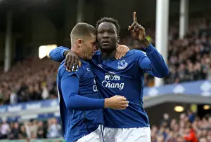 Everton's Double Delight: Lukaku and Barkley Celebrate Dual Goals vs. Aston Villa (BPL)