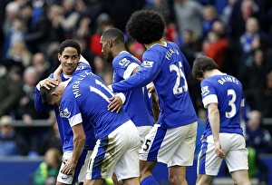 Everton 3 V Reading 1 : Goodison Park : 02-03-2013 Prints: Everton's Double Delight: Steven Pienaar Scores Brace in 3-1 Victory Over Reading (02-03-2013)