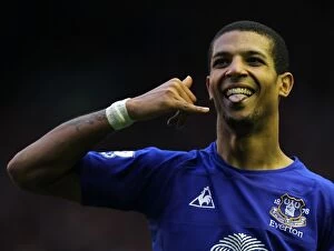 Images Dated 16th January 2011: Everton's Double Triumph: Jermaine Beckford's Brace at Anfield - A Memorable Barclays Premier