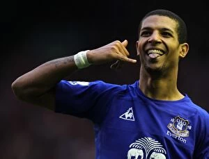 Images Dated 16th January 2011: Everton's Double Victory: Jermaine Beckford's Brace at Anfield (16 January 2011)