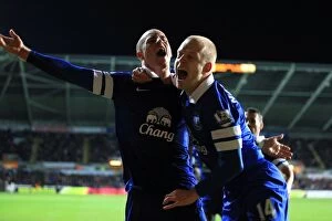 Images Dated 22nd December 2013: Everton's Double Victory: Ross Barkley Scores the Decisive Goals Against Swansea City in