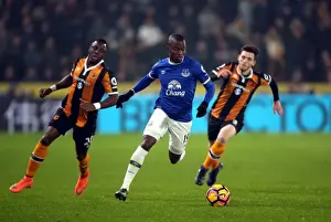 Football Soccer Prints: Everton's Enner Valencia in Thrilling Action: Premier League Clash vs