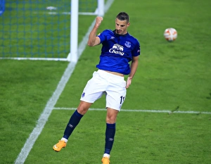 Football Evertonftp Full Length Prints: Everton's Europa League Triumph: Mirallas Brace Secures Victory over VfL Wolfsburg