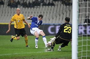 Images Dated 2nd December 2009: Everton's Europa League Victory: Diniyar Bilyaletdinov's Striking Opener Against AEK Athens at