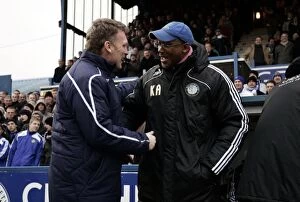 Images Dated 3rd January 2009: Everton's FA Cup Laugh: Moyes and Alexander Share a Joke at Macclesfield Town (03/01/09)