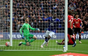 Framed Print : Everton's FA Cup Semi-Final Victory: Lukaku's Own-Goal Sparks Manchester United's Downfall at Wembley Framed Print : Everton's FA Cup Semi-Final Victory: Lukaku's Own-Goal Sparks Manchester United's Downfall at Wembley