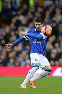 Images Dated 4th January 2014: Everton's FA Cup Triumph: Antolin Alcaraz's Dominant Performance (4-0 vs. Queens Park Rangers)