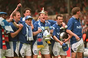 Everton's FA Cup Victory: Celebrating with the Trophy (1995) evertons fa cup victory celebrating trophy 1995