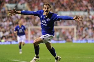 Images Dated 27th March 2012: Everton's Fortunate FA Cup Victory: Jelavic's Celebration of Sunderland's Own Goal