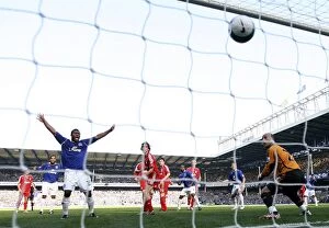 The Derby Collection: Everton's Fortune: Yakubu's Jubilant Reaction to Hyypia's Own Goal in the Merseyside Derby (2007)