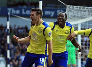 West Bromwich Albion V Everton - The Hawthorns Prints: Everton's Gareth Barry and Romelu Lukaku Celebrate Second Goal vs