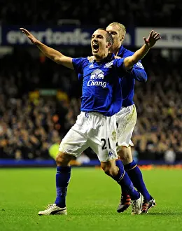 21 December 2011, Everton V Swansea City Prints: Everton's Glorious Goal: Osman and Hibbert's Jubilant Moment vs Swansea City (December 2011)