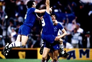 European Cup Winners Cup - 1985 Collection: Everton's Glory: Gray's Goal in the 1985 European Cup Winners Cup Final vs Rapid Vienna - The