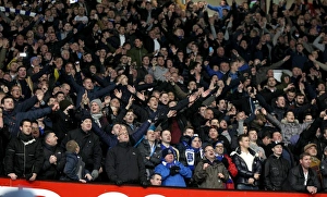 Manchester United 0 V Everton 1 : Old Trafford : 04-12-2013 Prints: Everton's Glory: Manchester United 0-1 Everton - Thrilled Fans Celebrate at Old Trafford (December 4)