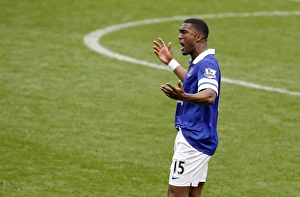 Everton 3 V Arsenal 0 : Goodison Park : 06-04-2014 Prints: Everton's Glory: Sylvain Distin's Triumphant Celebration After Historic 3-0 Victory Over Arsenal (BPL)