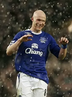 Images Dated 18th March 2007: Evertons goalscorer Johnson celebrates following an English Premier League soccer match against Ars