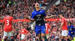 Images Dated 22nd April 2012: Everton's God is Great Goal: Steven Pienaar Stuns Manchester United (22 April 2012)