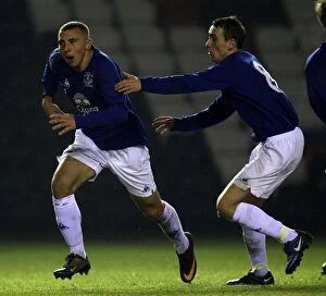 Images Dated 12th January 2011: Everton's Hallam Hope Scores the Opener: FA Youth Cup Victory Over Wolverhampton Wanderers