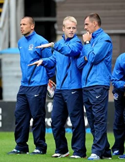 Images Dated 19th July 2012: Everton's Heitinga, Naismith, and Gibson at Tannadice Park: Everton FC's Pre-Season Friendly