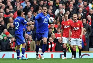 22 April 2012 v Manchester United, Old Trafford Collection: Everton's Historic Hat-Trick: Jelavic Leads Toffees to Triumph over Manchester United