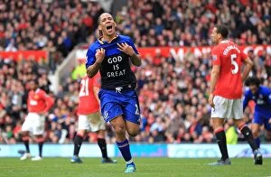 Images Dated 22nd April 2012: Everton's Inspiring Victory: Steven Pienaar's God is Great Goal at Old Trafford (April 22, 2012)