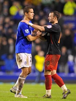 01 March 2011 Everton v Reading Collection: Everton's Jack Rodwell and Noel Hunt of Reading: United in FA Cup Fifth Round Aftermath (01.03.2011)
